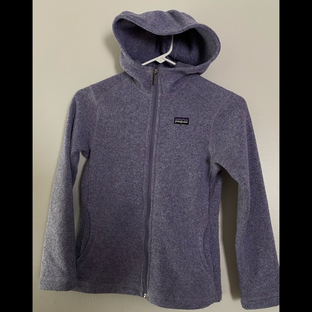 Patagonia Purple Full-Zip Hooded Fleece Jacket - Kids
